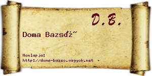 Doma Bazsó névjegykártya